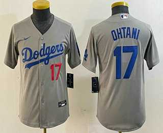Youth Los Angeles Dodgers #17 Shohei Ohtani Number Gray Stitched Cool Base Nike Jersey,We sell and wholesale Youth Los Angeles Dodgers #17 Shohei Ohtani Number Gray Stitched Cool Base Nike Jersey on line form chian!